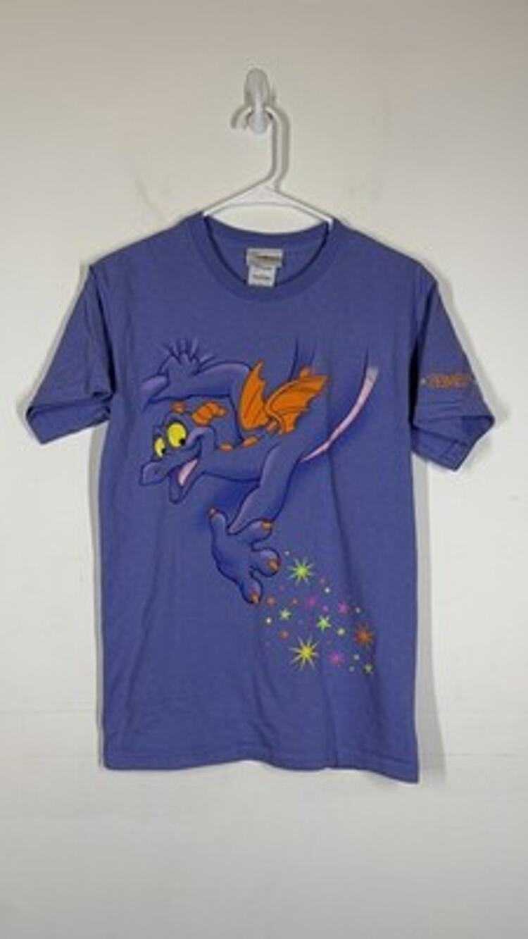 VTG Y2K Walt Disney World Epcot Figment Dragon T-Shirt Purple Mascot Size Small
